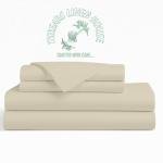 Threads Linen Queen Size 1000 TC 4 Piece Sheet Set 100% Egyptian Cotton Sateen Weave Breathable & Cooling 18" Deep Pocket Hotel Bedding Bed Sheets - 1 Flat, 1 Fitted Sheet & 2 Pillowcases (Ivory)