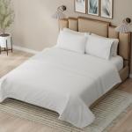 Linen Closet 400 Thread Count 100% Cotton Allergen Pro 4-Piece Sheet Set, Queen, White