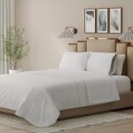 Linen Closet 400 Thread Count 100% Cotton Allergen Pro 4-Piece Sheet Set, Queen, White