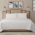 Linen Closet 400 Thread Count 100% Cotton Allergen Pro 4-Piece Sheet Set, Queen, White