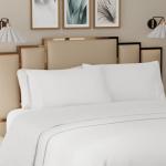Linen Closet 400 Thread Count 100% Cotton Allergen Pro 4-Piece Sheet Set, Queen, White