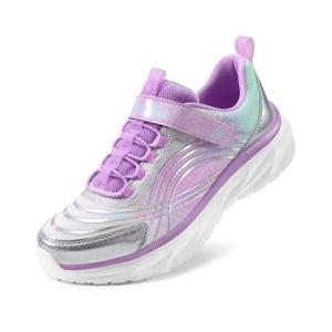 DREAM PAIRS Girls Shoes Sneakers Kids Tennis Shoes Sparkle ColorBurst Lightweight Running Casual Walking Shoes,Size 11 Little Kid,Purple/Silver/Blue,SDRS2405K