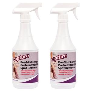 Capture Pre-Mist Soil Release for Carpet Dry Cleaner - Carpet Cleaning Pre Spray - Loosen Juice, Coffee & Wine Spill and Tough Rug Stains Eliminator - Multi-Purpose Cleaning Essentials - 24oz (2 Pack)