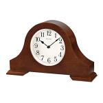 Bulova B1931 Sturbridge Brown Cherry Hardwood Tambour Shape Decorative Mantel and Table Top Clock with Cream Dial and Metal Spade Hands