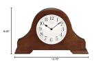 Bulova B1931 Sturbridge Brown Cherry Hardwood Tambour Shape Decorative Mantel and Table Top Clock with Cream Dial and Metal Spade Hands