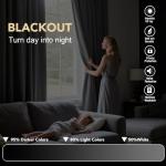 H.VERSAILTEX Linen Blackout Curtain 63 Inches Long for Bedroom/Living Room Thermal Insulated Grommet Linen Curtain Drapes Primitive Textured Burlap Effect Window Drapes 1 Panel - Heather Cocoa Brown