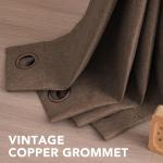 H.VERSAILTEX Linen Blackout Curtain 63 Inches Long for Bedroom/Living Room Thermal Insulated Grommet Linen Curtain Drapes Primitive Textured Burlap Effect Window Drapes 1 Panel - Heather Cocoa Brown