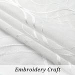 VISIONTEX Moroccan Embroidered White Sheer Curtains Geometric, Rod Pocket Tulle Semi Window Treatment Long Drapes for Living Room, Set of 2 Trellis Curtain Panels, 54 x 95 inch, Ivory White