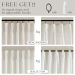 Natural Pinch Pleated Linen Curtains 84 Inch Length 2 Panels for Living Room Bedroom Textured Cream Ivory Birch Semi Sheer Boho Neutral Back Tab Pinch Pleat Hooks Rings Window Curtain 84 Inches Long