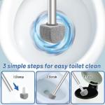 YINGMORE Pumice Stone Toilet Bowl Cleaner Toilet Deep Cleaning,Bathroom Cleaner Brush with Long Handle for Remove Hard Water Stains with Toilet Handle+ Pumice Stones