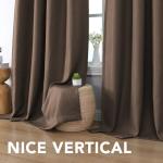 H.VERSAILTEX Linen Blackout Curtain 63 Inches Long for Bedroom/Living Room Thermal Insulated Grommet Linen Curtain Drapes Primitive Textured Burlap Effect Window Drapes 1 Panel - Heather Cocoa Brown