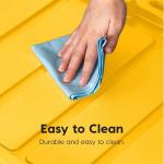 IRIS USA 12 Gallon Heavy Duty Truck Bed Toolbox Storage Tote Bins with Lids, 4 Pack - Made in USA, Tough Snap On Lockable Lid Stackable Industrial Rugged Tubs, Garage Organization Box - Black/Yellow