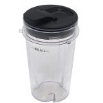 2pcs Replacement 12OZ Cup with spout lid,Extractor blade,Compatible with Ninja Mega Kitchen System Blender/Food Processor with 1500W BL770A 30/ BL770 30/BL771 30 (2 * 12oz.+2* spout lid+1*blade)