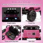 Fitenlor 12V Electric Kids Ride On Truck for Kids Ages 37-96 Months, Ride On Toys Car with 5MPH Max Speed, Remote Control, Accelerator Pedal, Treaded Tires, Steering Wheel, Music and Story, Pink
