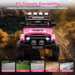 Fitenlor 12V Electric Kids Ride On Truck for Kids Ages 37-96 Months, Ride On Toys Car with 5MPH Max Speed, Remote Control, Accelerator Pedal, Treaded Tires, Steering Wheel, Music and Story, Pink