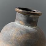 SIDUCAL Ceramic Rustic Farmhouse Vase | 6 Inch Pottery Decorative Flower | Boho | Terracotta Vase for Home Decor Table, Living Room, Bathroom Decoration, Shelf Decor, Mantel, Bronze