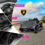 Winado 12V Ride on Car, Licensed Lamborghini Revuelto Electric Car for Toddlers W/Remote Control, Battery Car for Kids with Bluetooth, Hydraulic Doors, 3 Speeds, LED Lights, Music (Black)