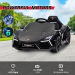 Winado 12V Ride on Car, Licensed Lamborghini Revuelto Electric Car for Toddlers W/Remote Control, Battery Car for Kids with Bluetooth, Hydraulic Doors, 3 Speeds, LED Lights, Music (Black)