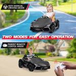 Winado 12V Ride on Car, Licensed Lamborghini Revuelto Electric Car for Toddlers W/Remote Control, Battery Car for Kids with Bluetooth, Hydraulic Doors, 3 Speeds, LED Lights, Music (Black)