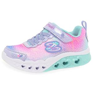 Skechers Unisex-Child Flutter Heart Lights, Lavender/Multi, 1 Little Kid