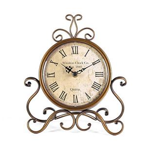 HZDHCLH Vintage Table Clocks for Living Room Bedroom Decor, Silent Decorative Farmhouse Shelf Clock Battery Operated, Small Rustic Mantel Clock with Roman Numerals
