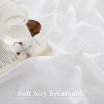 RYB HOME Linen Sheer Curtains for Living Room Textured Semi Sheer Curtains Large Window Treatment for Bedroom Patio Door, White, 52 inch Width x 108 inch Length, 2 Panels