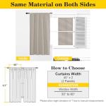 WelvetBLK Stone Blackout Curtains for Bedroom Living Room 63 Inch Length 2 Panels Set, Soft Solid Room Darkening Thermal Insulated Window Treatments, Rod Pocket Dining Room Curtains, 40" Wx63 L