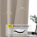 WelvetBLK Stone Blackout Curtains for Bedroom Living Room 63 Inch Length 2 Panels Set, Soft Solid Room Darkening Thermal Insulated Window Treatments, Rod Pocket Dining Room Curtains, 40" Wx63 L