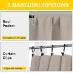 WelvetBLK Stone Blackout Curtains for Bedroom Living Room 63 Inch Length 2 Panels Set, Soft Solid Room Darkening Thermal Insulated Window Treatments, Rod Pocket Dining Room Curtains, 40" Wx63 L