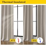 WelvetBLK Stone Blackout Curtains for Bedroom Living Room 63 Inch Length 2 Panels Set, Soft Solid Room Darkening Thermal Insulated Window Treatments, Rod Pocket Dining Room Curtains, 40" Wx63 L
