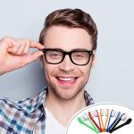 30 Pieces Mini Sun Glasses Eyeglass Microfiber Cleaner Glasses Soft Brush Tool Accessories Mini Spectacles Brush Cleaning Tool Eyeglasses Cleaner Microfiber Cleaning Clip, 5 Colors