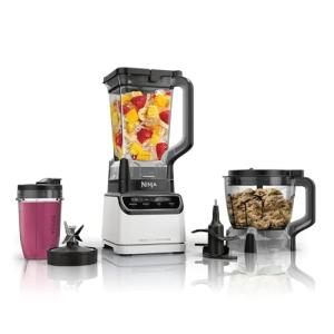 Ninja Grand Kitchen System 1200 Watts, Blender with 72 oz. Pitcher, 18 oz. Single-Serve Cup, Food Processor Bowl, 4 Auto-iQ Programs, 7 Manual Speeds, White