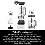Ninja Grand Kitchen System 1200 Watts, Blender with 72 oz. Pitcher, 18 oz. Single-Serve Cup, Food Processor Bowl, 4 Auto-iQ Programs, 7 Manual Speeds, White
