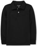 The Children's Place boys Long Sleeve Pique School Uniform Polo Shirt, Black Single, X-Small US