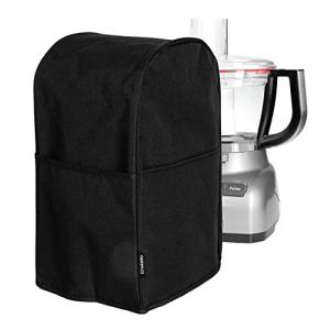Crutello Food Processor Cover with Storage Pockets for Large Custom 11-14 Cup Processors - Compatible with Ninja Blender - Large Black Food Processor Cover
