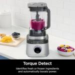 Ninja Detect Kitchen System TB400 Power Blender + Food Processor, 1700W Peak Motor, BlendSense Auto-Detect Technology, 72-oz Pitcher, 64-oz Processor Bowl, Two 24-oz Cups, Silver