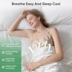 Pillcase Luxury Organic Tencel & Viscose from Bamboo Cooling Sheet Set,Silky Soft Lyocell Sheets with Deep Pocket, Hypoallergenic & Breathable Bedding with Pillowcases (White, King)