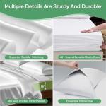 Pillcase Luxury Organic Tencel & Viscose from Bamboo Cooling Sheet Set,Silky Soft Lyocell Sheets with Deep Pocket, Hypoallergenic & Breathable Bedding with Pillowcases (White, King)