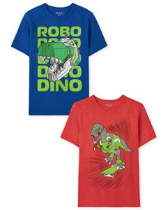 The Children's PlaceThe Children's Place Boys Short Sleeve Graphic T- Shirt 2-PackRobo Dino/SkateboardMedium (7/8)