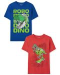 The Children's PlaceThe Children's Place Boys Short Sleeve Graphic T- Shirt 2-PackRobo Dino/SkateboardMedium (7/8)