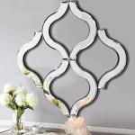 DMDFIRST Arc-Shaped Decorative Wall Mirror Silver 20"x20" Large, Exquisite Bevelled Gorgeous Glam Accent Decor, Unique Modern Fashion Hand Craft Chic Wall Decor