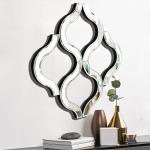 DMDFIRST Arc-Shaped Decorative Wall Mirror Silver 20"x20" Large, Exquisite Bevelled Gorgeous Glam Accent Decor, Unique Modern Fashion Hand Craft Chic Wall Decor