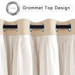 Hiasan Blackout Curtains with Sheer Overlay, Thermal Insulated Mix & Match Double Layer Room Darkening Curtains for Bedroom, Living Room, Nursery, 2 Window Panels Sewn with Tiebacks, Beige, 52W X 84L