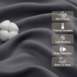 Gwine Charcoal Grey Blackout Curtains for Small Window Treatment, Light Blocking Short Kitchen Window Curtains Over Sink, Rod Pocket Half Window Tiers for Bathroom Basement, Each 30" Wx36 L, 2 PCS