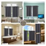 Gwine Charcoal Grey Blackout Curtains for Small Window Treatment, Light Blocking Short Kitchen Window Curtains Over Sink, Rod Pocket Half Window Tiers for Bathroom Basement, Each 30" Wx36 L, 2 PCS
