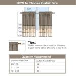 Gwine Charcoal Grey Blackout Curtains for Small Window Treatment, Light Blocking Short Kitchen Window Curtains Over Sink, Rod Pocket Half Window Tiers for Bathroom Basement, Each 30" Wx36 L, 2 PCS