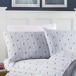 Nautica - Twin XL Size Sheet Set, Crisp & Tailored Cooling Sheets with a Smooth Cotton Percale Lightweight Feel - Bed Sheets with Matching Pillowcase & Fitted Sheet (Audley Stripe Blue)