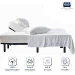 Cottingon 4 Piece Flex Head King Sheet Set, Top 34 Inch Split Sheets for Sleep Number Adjustable Beds, Soft Breathable 100% Egyptian Cotton, Fits Upto 16" Deep Mattress 78"X80"+ 34", White