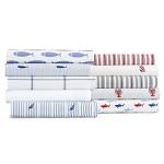 Nautica - Twin XL Size Sheet Set, Crisp & Tailored Cooling Sheets with a Smooth Cotton Percale Lightweight Feel - Bed Sheets with Matching Pillowcase & Fitted Sheet (Audley Stripe Blue)