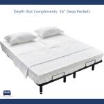 Cottingon 4 Piece Flex Head King Sheet Set, Top 34 Inch Split Sheets for Sleep Number Adjustable Beds, Soft Breathable 100% Egyptian Cotton, Fits Upto 16" Deep Mattress 78"X80"+ 34", White